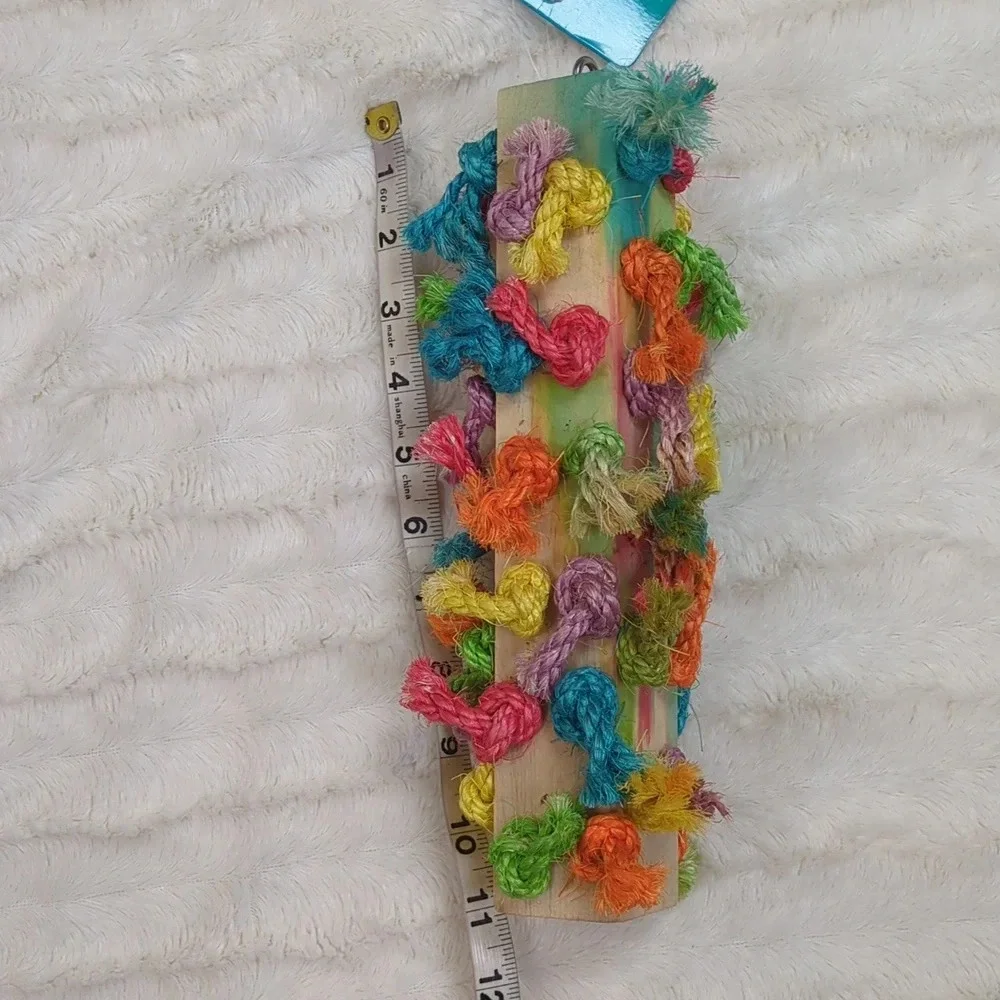 For Pet Rescue! All Living Things Sissal Knot Wood Block Bird Toy